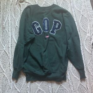 Vintage gop Sweater Mens xxl Green Champion Reverse Weave Embroidered 90s USA
